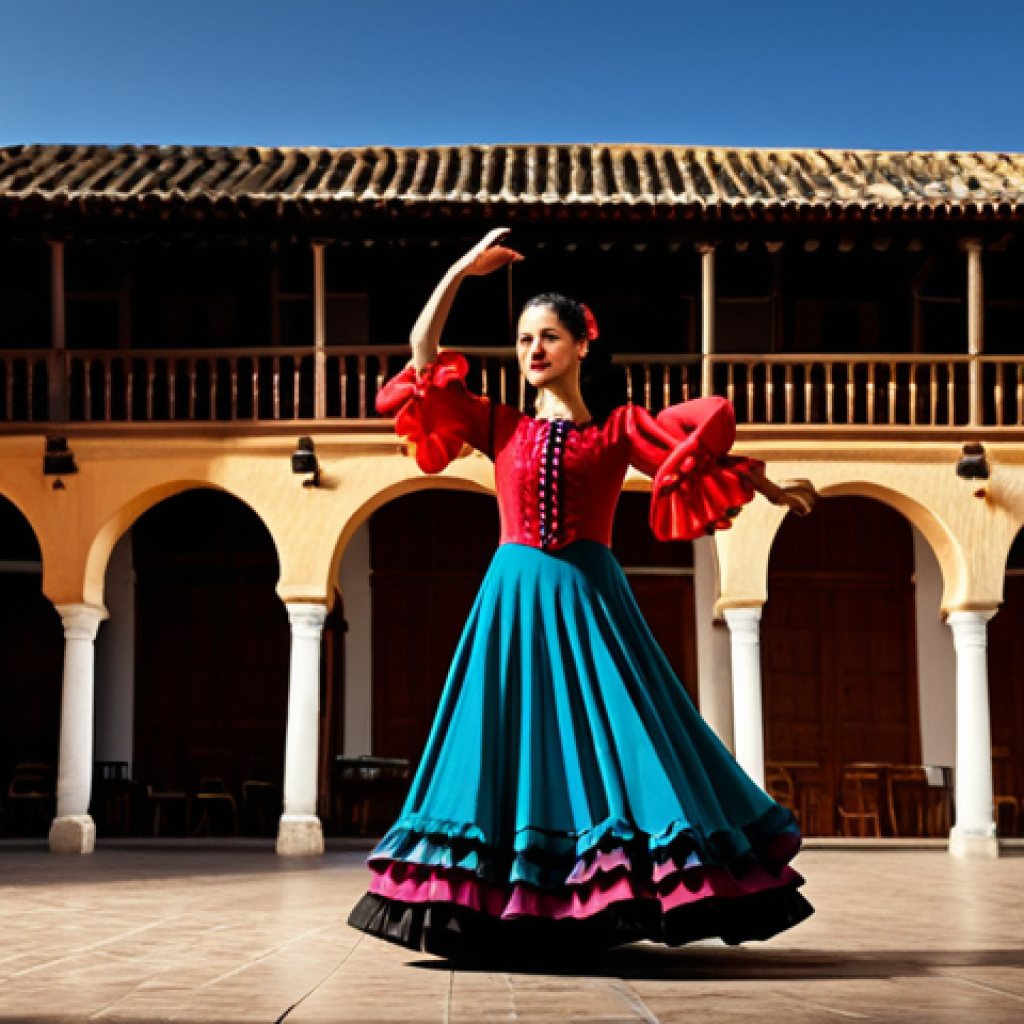 스페인과 포르투갈 문화 차이 - Flamenco Dancer**

"A flamenco dancer in a vibrant, traditional flamenco dress, fully clothed, perfo...