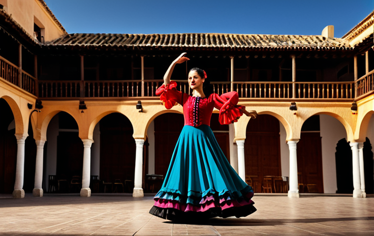 스페인과 포르투갈 문화 차이 - Flamenco Dancer**

"A flamenco dancer in a vibrant, traditional flamenco dress, fully clothed, perfo...