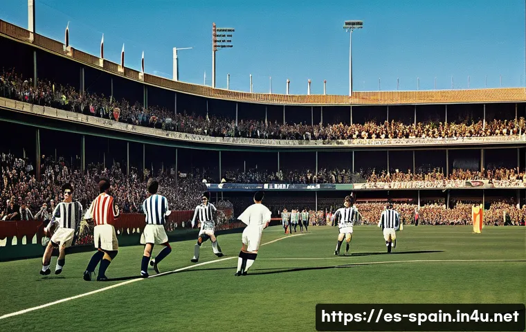 라리가와 스페인 축구 역사 - A vibrant and detailed illustration of a historic Spanish football match from the early 20th century...