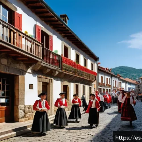 바스크 분리주의와 ETA - A detailed, historically inspired scene depicting late 19th-century Basque cultural revival: traditi...