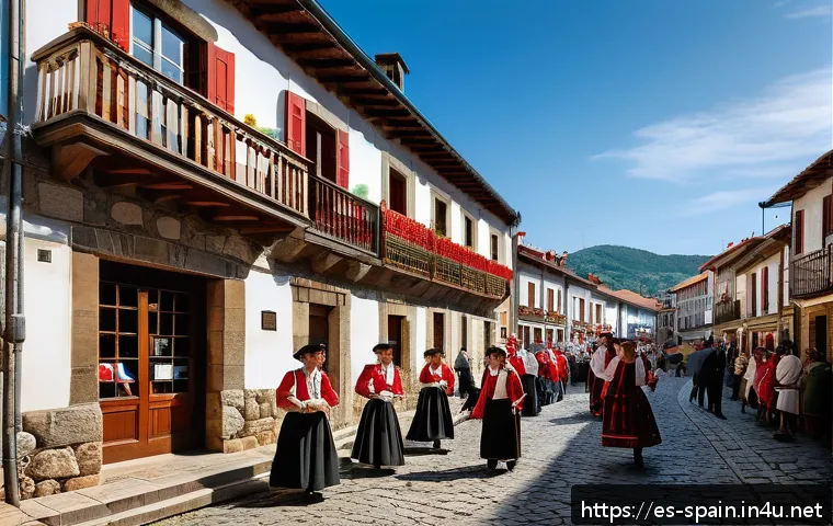 바스크 분리주의와 ETA - A detailed, historically inspired scene depicting late 19th-century Basque cultural revival: traditi...